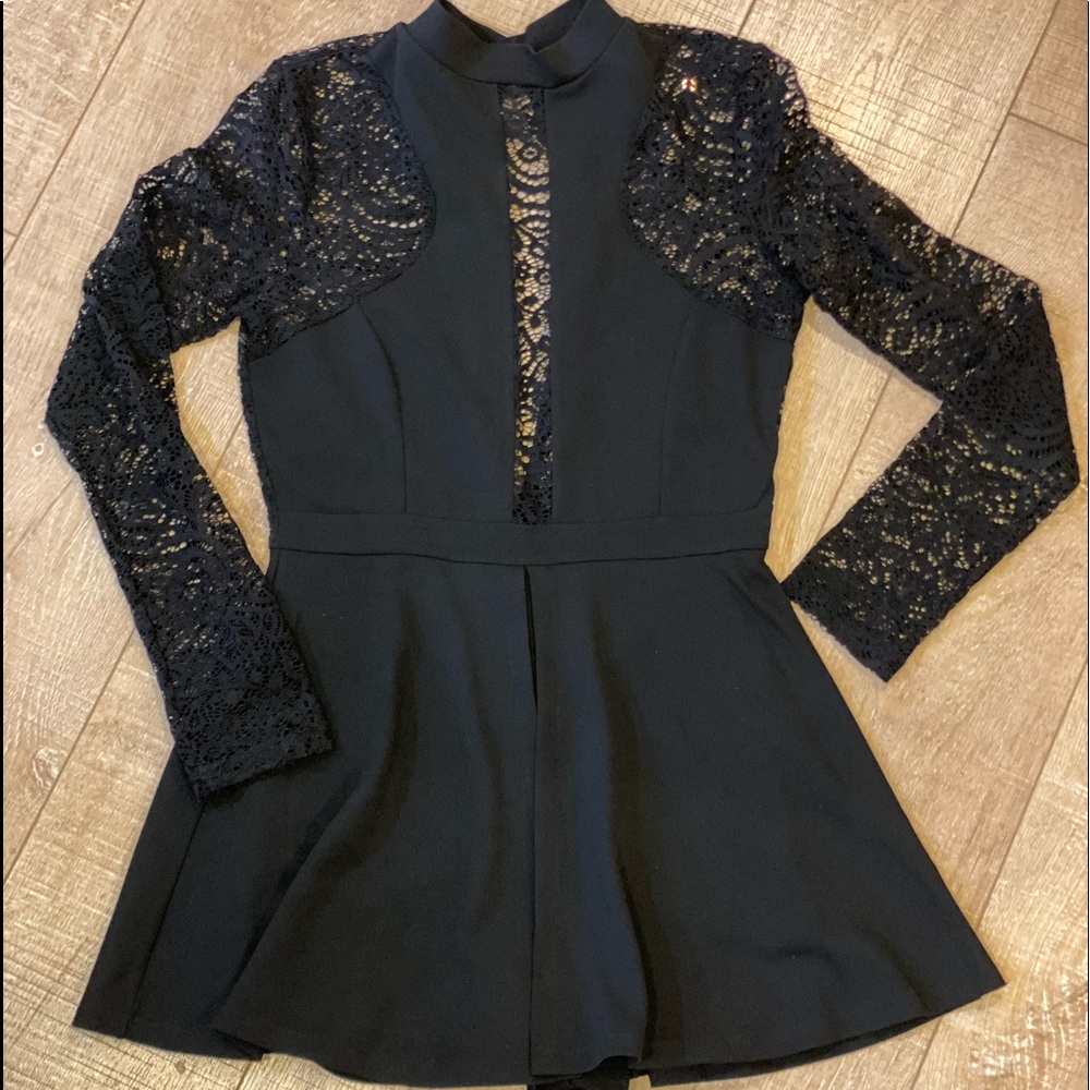 New✨ Black Romper (Skort Detail) with Lace details